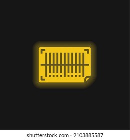 Icono de neón brillante amarillo código de barras