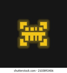 Barcode Gelb leuchtendes Neonsymbol