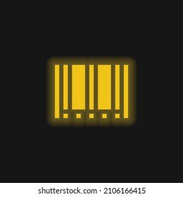 Icono de neón brillante amarillo código de barras