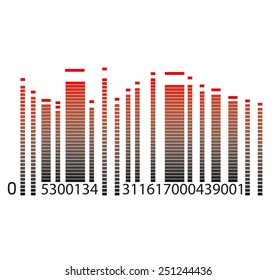 barcodes with equalizer, vector illustration