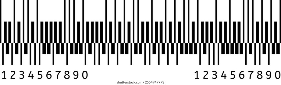 Barcodes featuring numbers from zero to nine, creating a continuous sequence, serving essential roles in retail, inventory management, and product identification processes