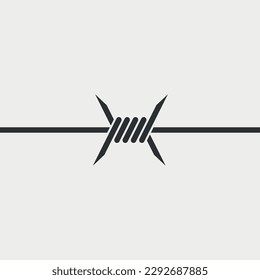 Barded wire drawing. Vector illustration.