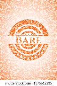 Bare abstract orange mosaic emblem