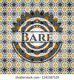 Bare arabic style emblem. Arabesque decoration.