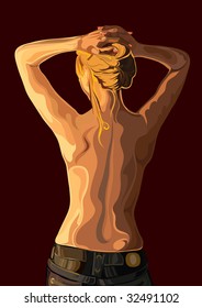 Bare back of young woman