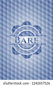 Bare blue emblem or badge with abstract geometric pattern background.
