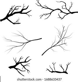 Bare branch vector silhouette graphics