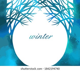 Ramas desnudas. El fondo de los árboles azules. Invierno. Ilustración del vector
