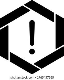 Bare Exclamation Mark Concept, Factorial Operation And Logical Negation Vector Icon Design, Black Hexagonal Warning Signs, Safety Label And Hazard Symbol On White Background, Caution Or Notice Signage