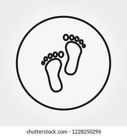 Bare feet baby. Universal Icon. Vector. Editable Thin line.