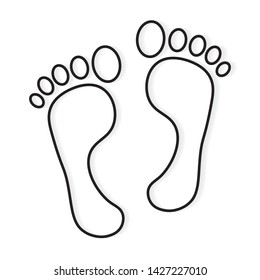 Baby Footprint Silhouette On White Background Stock Illustration ...