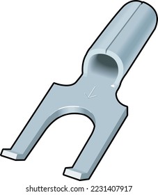 Bare Flanged Spade Terminal Vector Illustration