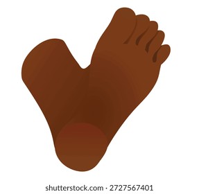 Bare foot bottom view. vector	