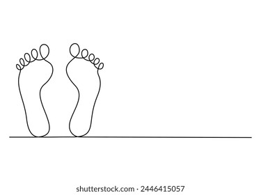 Bare foot continuous one line drawing vector illustration. Premium vector