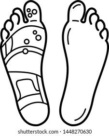 Bare foot massage icon in outline style