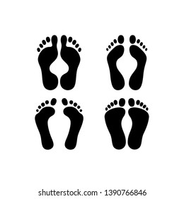 Bare Foot Print Footprint Footstep Silhouette Illustration