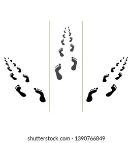 Bare Foot Print Footprint Footstep Silhouette Illustration