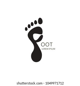 Bare foot print logo design vector