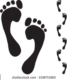 bare foot print - vector illustration