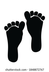 Bare foot print, vector illustration