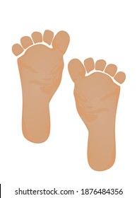 Bare foot print, vector illustration