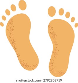 Bare Footprints in Sand Beach Illustration