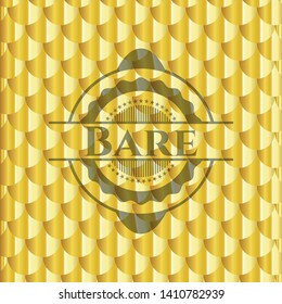 Bare gold emblem. Scales pattern. Vector Illustration. Detailed.