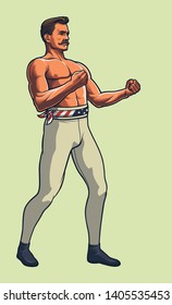 Bare Knucke boxing fighter full body