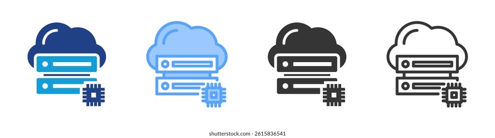 Bare Metal Server icon set multiple style collection