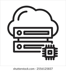 Bare Metal Server Outline Icon Vector Illustration