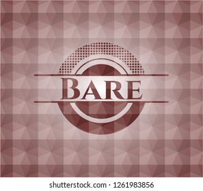 Bare red seamless emblem with geometric background.