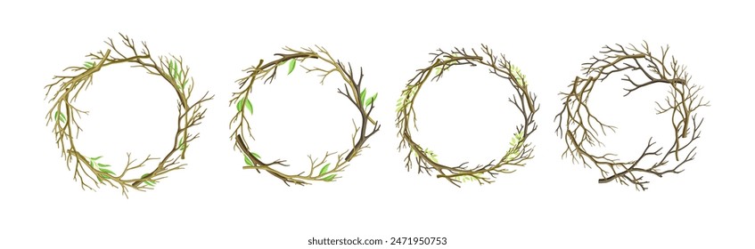 Bare Tree Branch Entangled in Wreath Vector Set