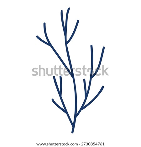 Bare tree branches silhouette blanc, graphic template. Hand drawn vector isolated illustration. For Easter and seasonal designs, greeting cards, travel magazines, garden goods, nature clip arts.