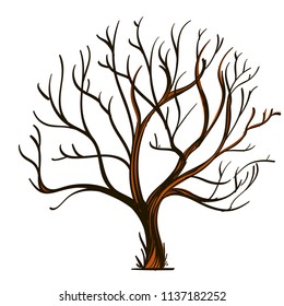 Bare Tree Hand Drawn Sketch Style Stock Vector (Royalty Free ...