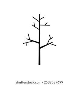 Bare tree icon vector. Tree illustration sign. Autumn symbol or logo.