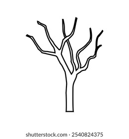 Bare tree icon vector. Tree illustration sign. Autumn symbol or logo.
