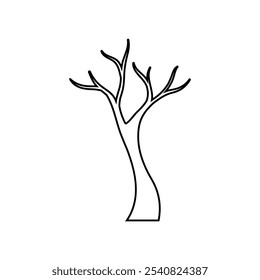 Bare tree icon vector. Tree illustration sign. Autumn symbol or logo.