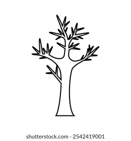 Bare tree icon vector. Tree illustration sign. Autumn symbol or logo.