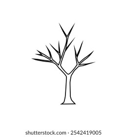 Bare tree icon vector. Tree illustration sign. Autumn symbol or logo.