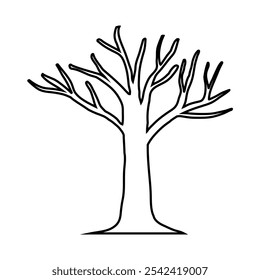 Vector de icono de árbol desnudo. Signo de ilustración de árbol. Símbolo o logotipo de otoño.