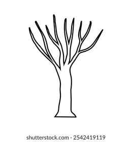 Bare tree icon vector. Tree illustration sign. Autumn symbol or logo.