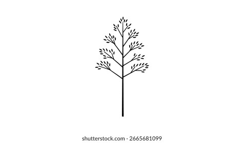 Vector de arte de línea de árbol desnudo, un gráfico simple y elegante para proyectos de diseño de invierno, otoño y temporada.