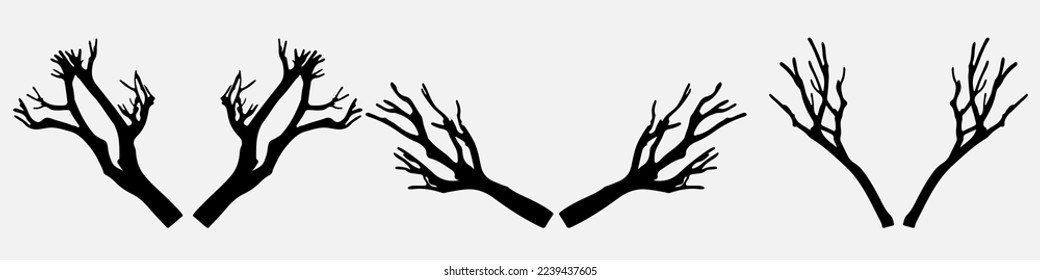 Bare tree Silhouette art vector design plant bare shape for websites, printing and others.