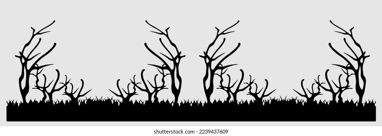 Bare tree Silhouette art vector design plant bare shape for websites, printing and others.