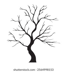 Bare tree silhouette vector design with white background