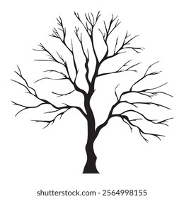 Bare tree silhouette vector design with white background