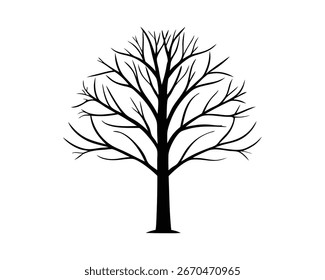 Ilustração do vetor da silhueta da árvore nua