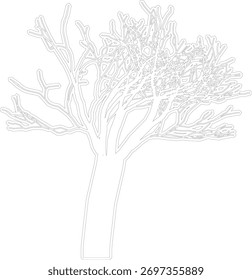 Bare Baum-Silhouette, Vektorgrafik einzeln auf weißem Hintergrund