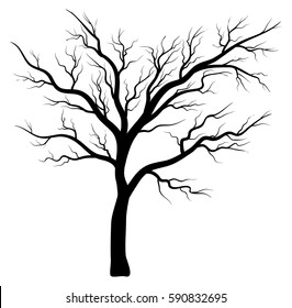 bare tree silhouette vector symbol icon design. Beautiful illustration isolated on white background
