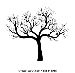 bare tree silhouette vector symbol icon design. Beautiful illustration isolated on white background